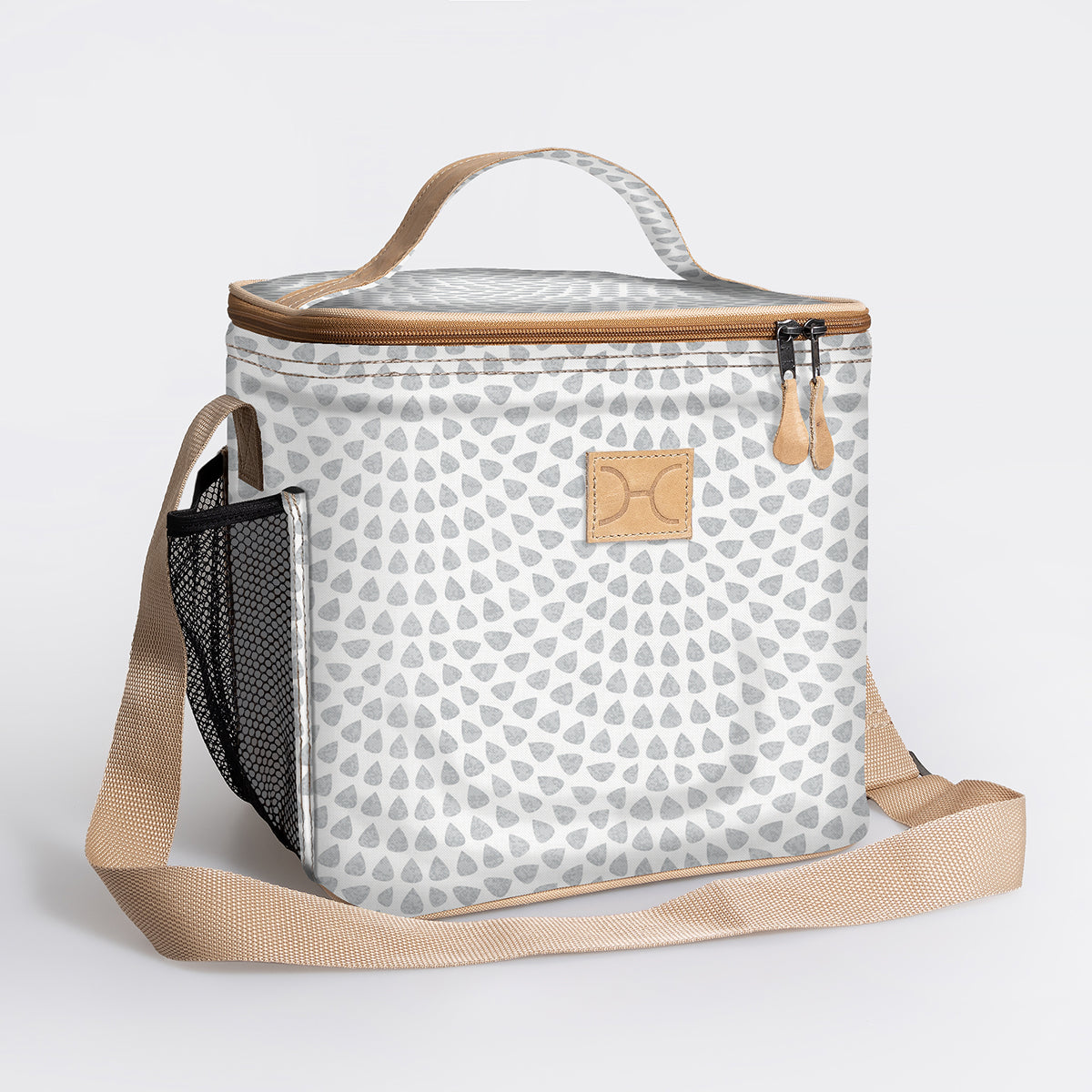Lunch Box Cooler | Laminated Fabric with Genuine Leather | In Stock