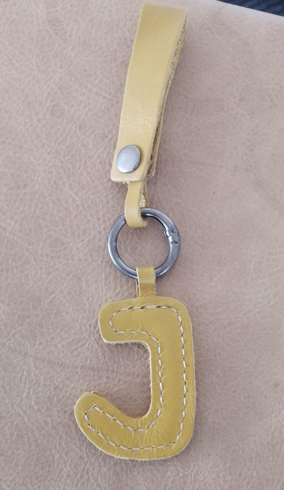 Charms Letters Key Ring | Leather