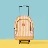 Kids Wheelie Backpack | Laminated Fabric | Blue Handle