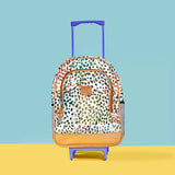 Kids Wheelie Backpack | Laminated Fabric | Blue Handle
