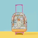 Kids Wheelie Backpack | Laminated Fabric | Blue Handle