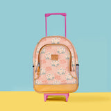 Kids Wheelie Backpack | Laminated Fabric | Blue Handle