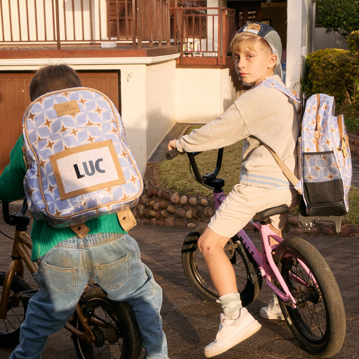 Kids Backpack | Laminated Fabric with Genuine Leather