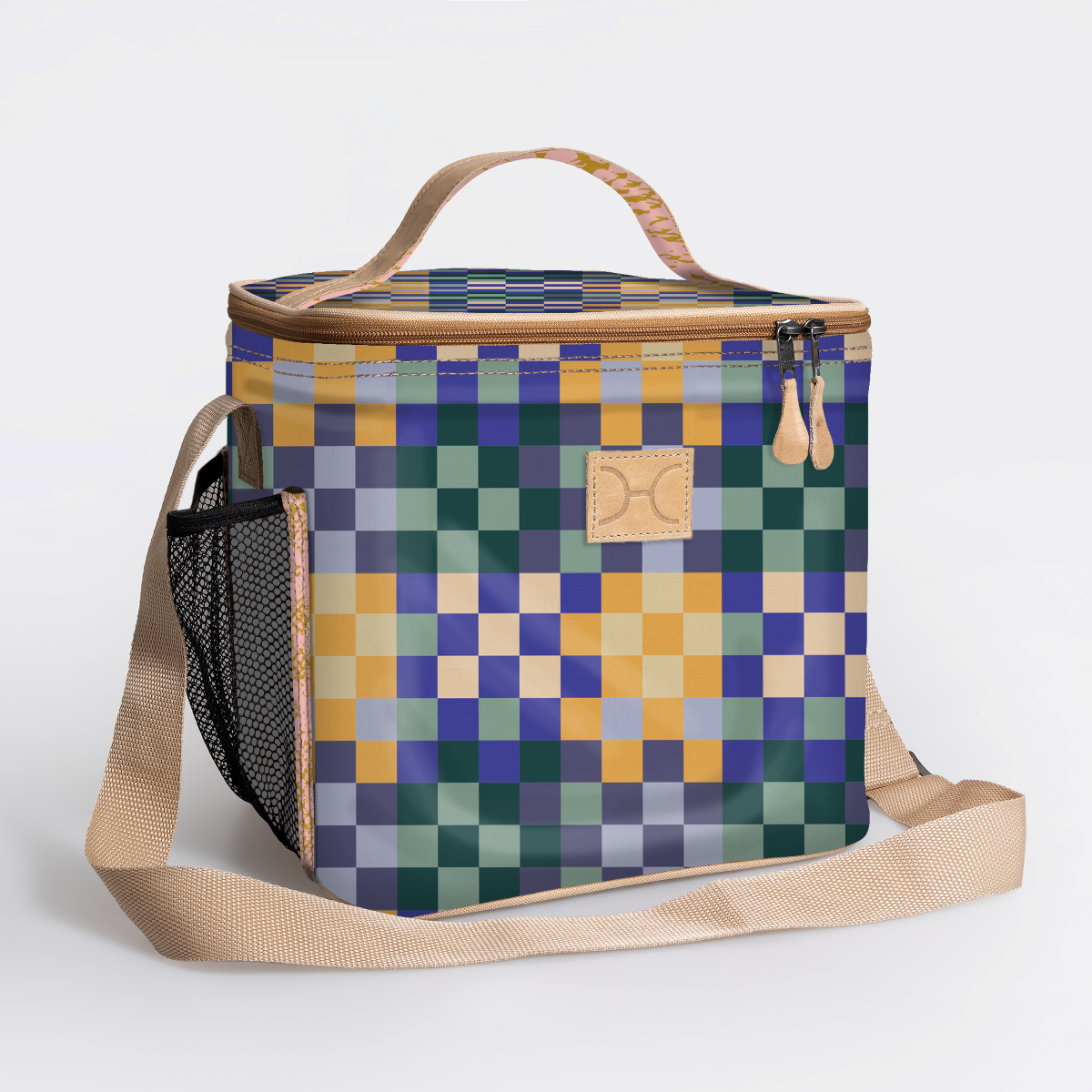 Lunch Box Cooler | Laminated Fabric with Genuine Leather | In Stock