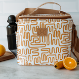 Lunch Box Cooler | Laminated Fabric with Genuine Leather | In Stock