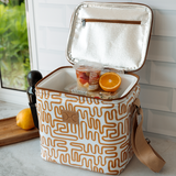 Lunch Box Cooler | Laminated Fabric with Genuine Leather | In Stock
