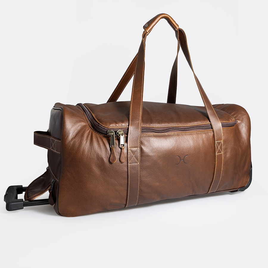 Wheelie Travel Bag Leather