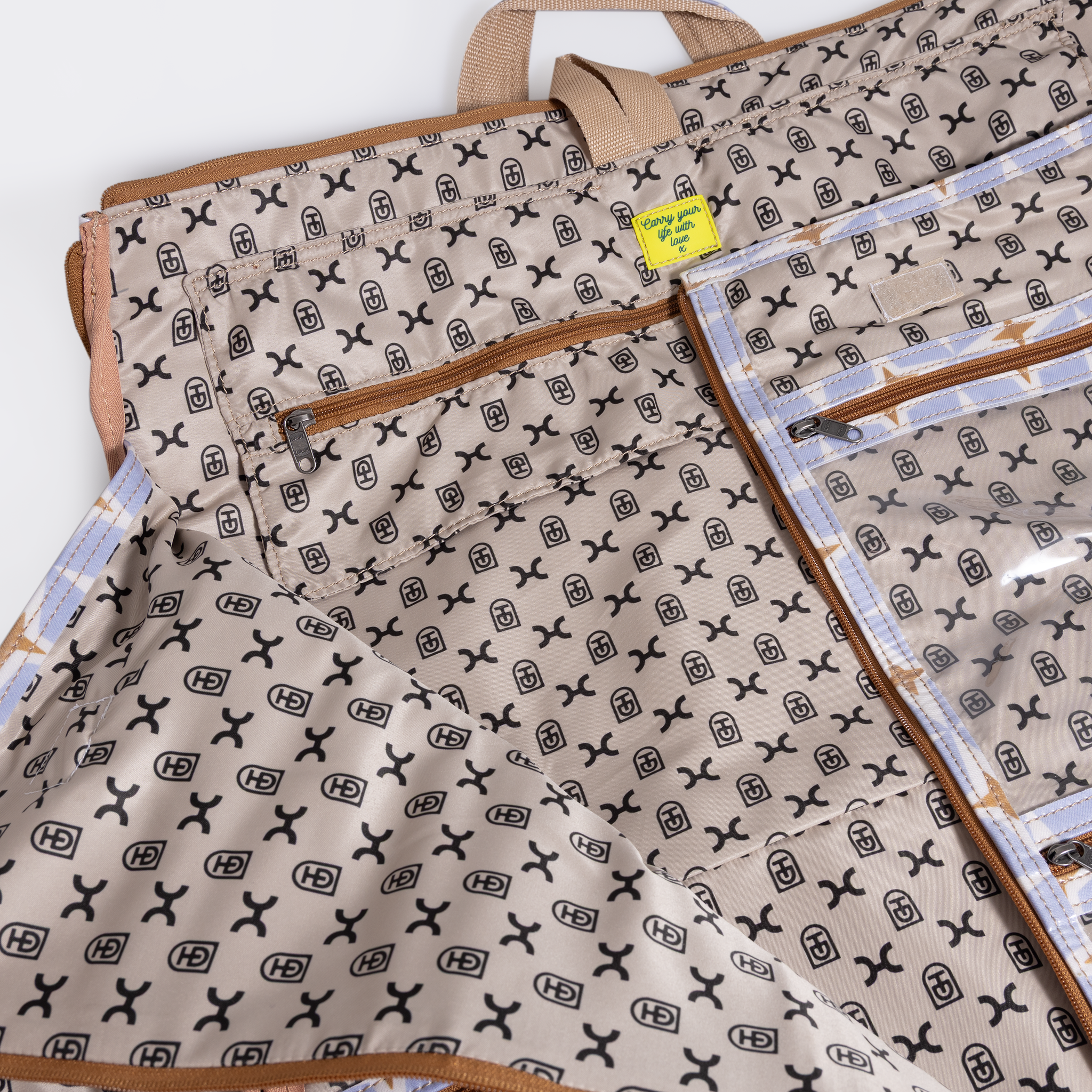 Carry All Travel Bag | Laminated Fabric with Genuine Leather