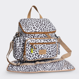Baby Changing Backpack | Laminated Fabric with Genuine Leather