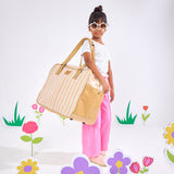 Kids Large Weekender Luggage | Laminated Fabric with Genuine Leather