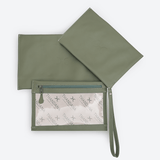 Accessory Pouches 3in1 | Genuine Leather Green Leather Travel Pouch Leather by Thandana