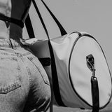 All Weather Duffel Bag White Vinyl Luggage Bag by Thandana