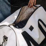 All Weather Duffel Bag White Vinyl Luggage Bag by Thandana