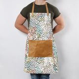 Apron | Laminated Fabric with Genuine Leather Pouch Confetti - All About Kitchen Apron by Thandana