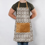 Apron | Laminated Fabric with Genuine Leather Pouch | Corporate Python - Moody Kitchen Apron by Thandana