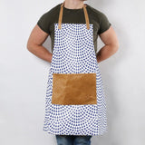 Apron | Laminated Fabric with Genuine Leather Pouch | Corporate Scale Away with me - Dazzling Blue Kitchen Apron