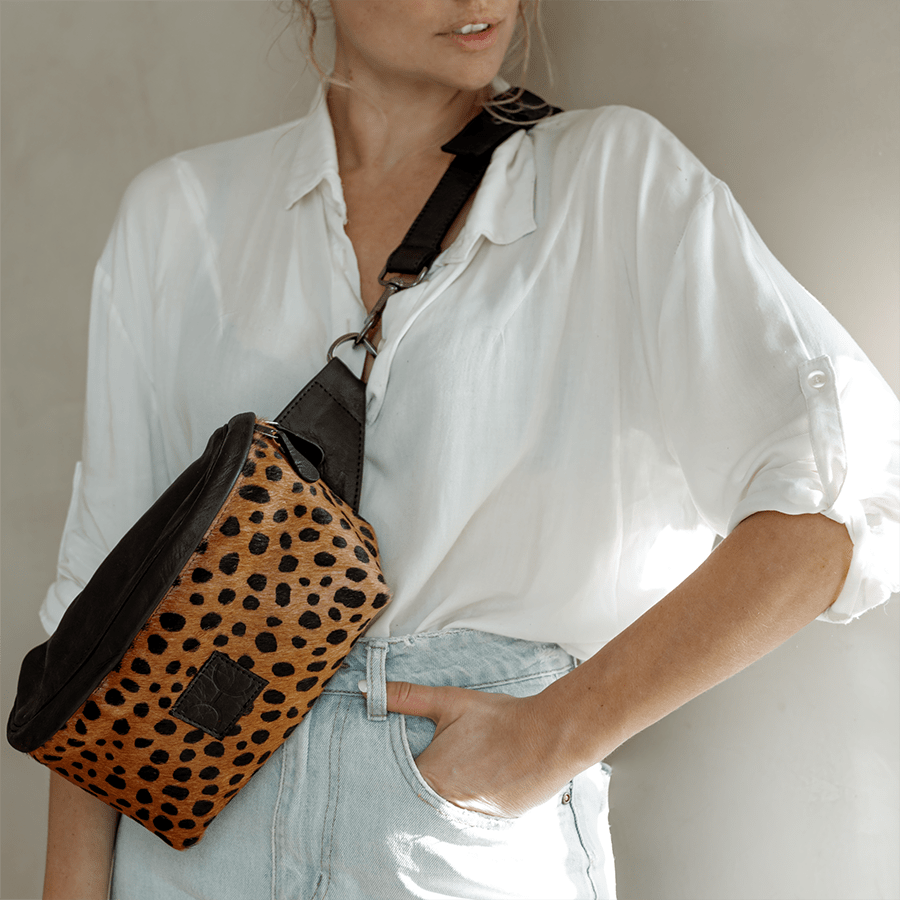 Ari Bumbag | Faux Fur Genuine Leather Handbag by Thandana