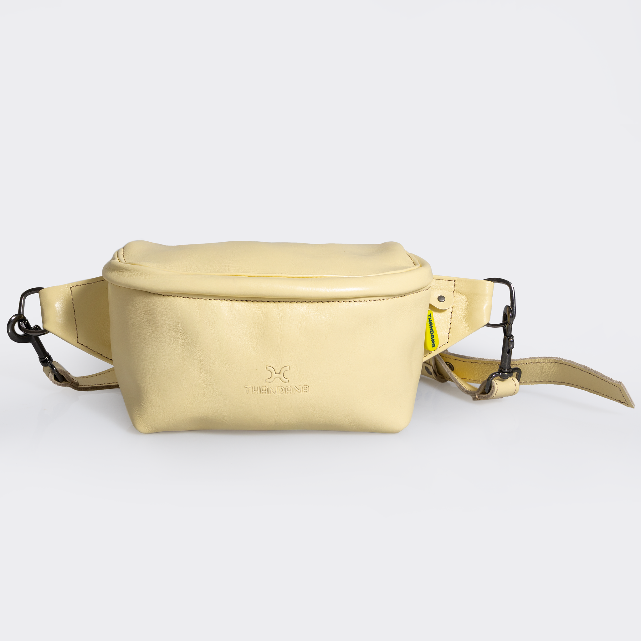 Ari Bumbag | Genuine Leather Butter / Gunmetal (default) Handbag by Thandana