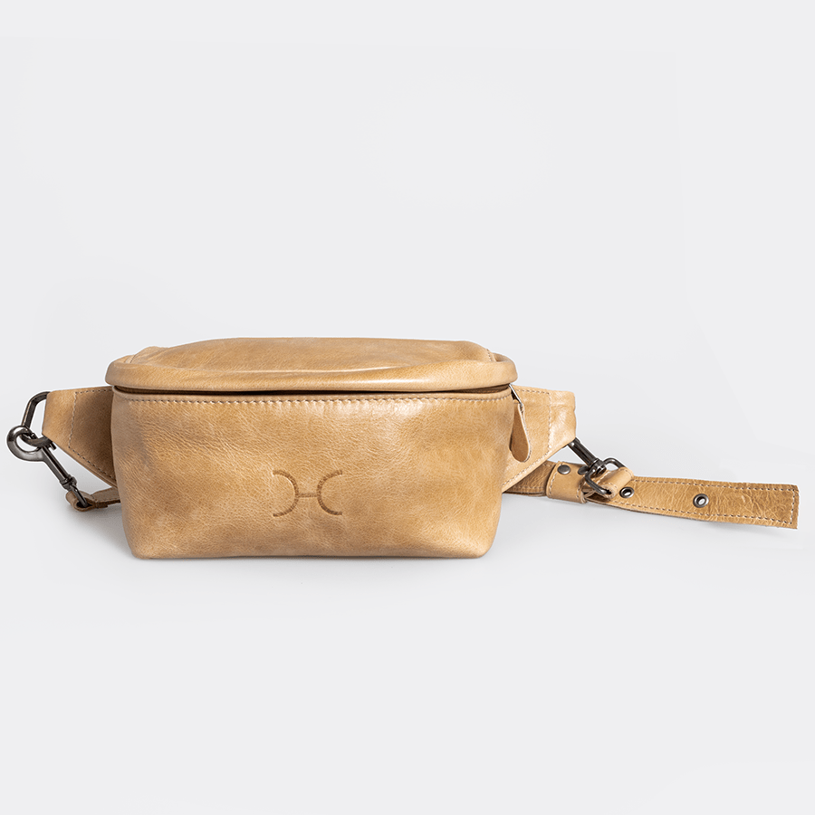 Ari Bumbag | Genuine Leather Hazelnut / Gunmetal (default) Handbag by Thandana