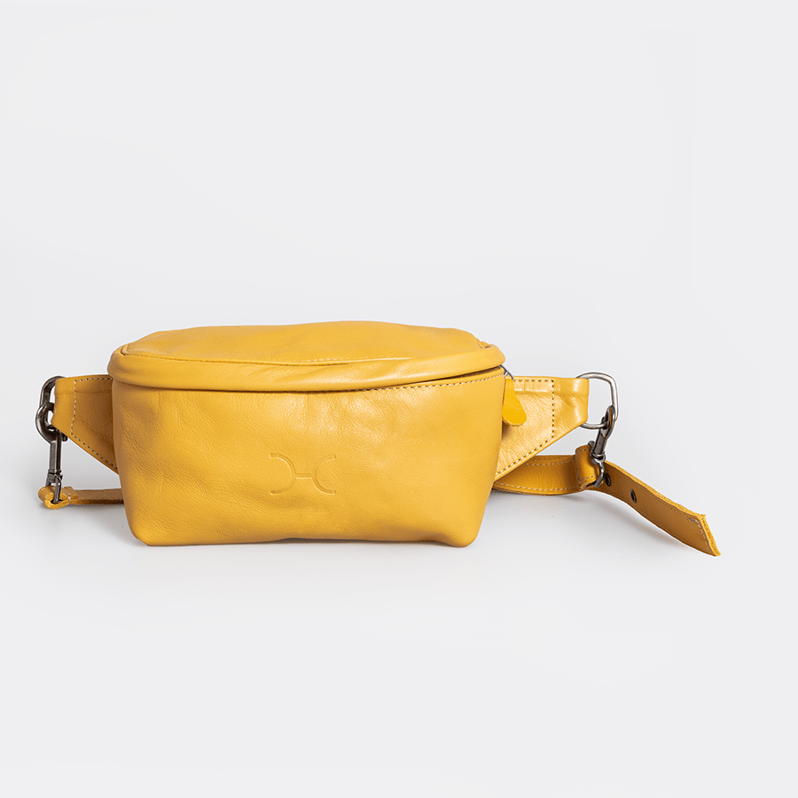 Ari Bumbag | Genuine Leather Mustard / Gunmetal (default) Handbag by Thandana