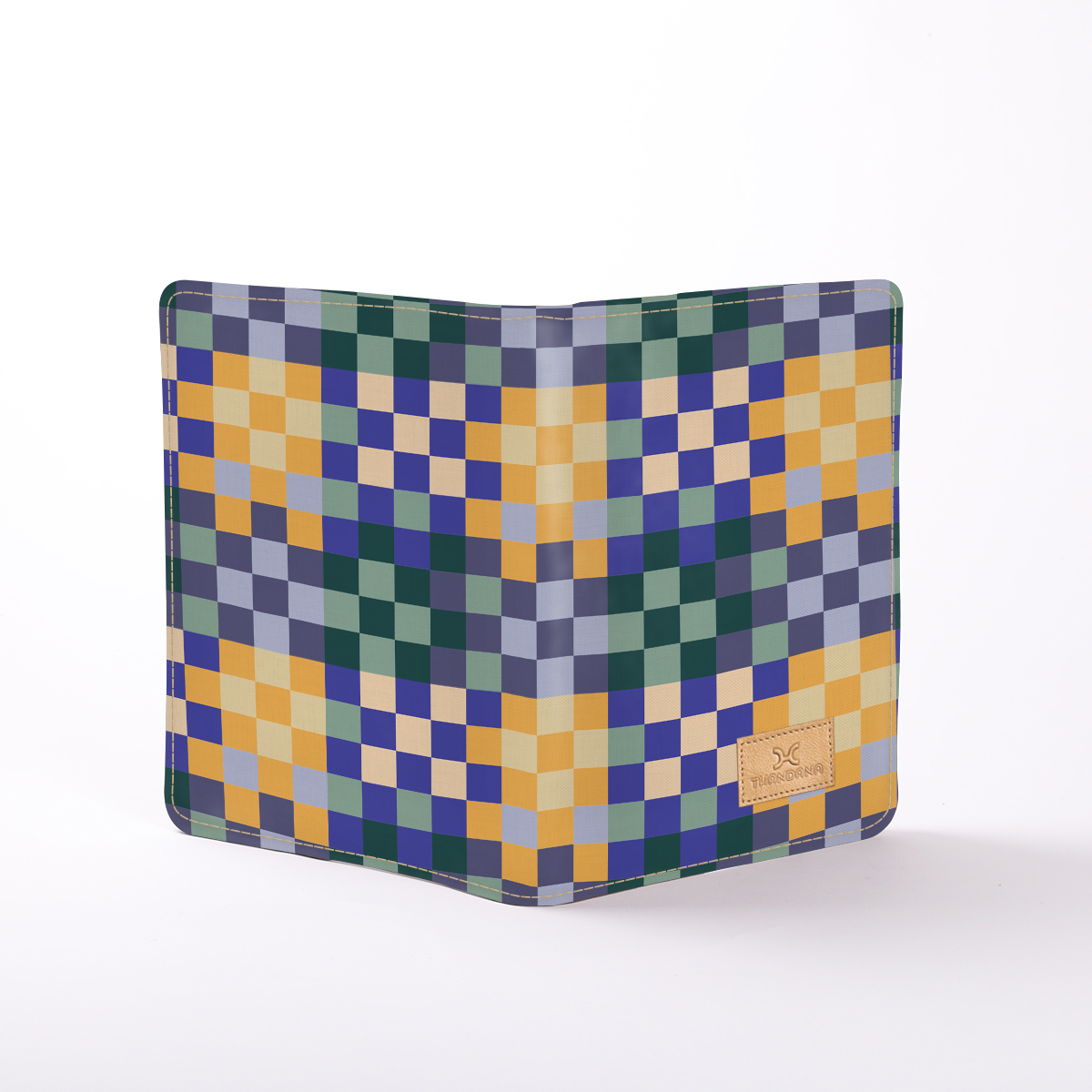 B5 Notebook Hardcover | Laminated Fabric Checker - Jet / Chunky Zip Notebook Cover by Thandana