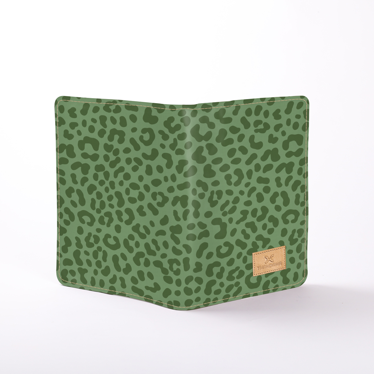 B5 Notebook Hardcover | Laminated Fabric Cheetah - Olive / Chunky Zip Notebook Cover by Thandana