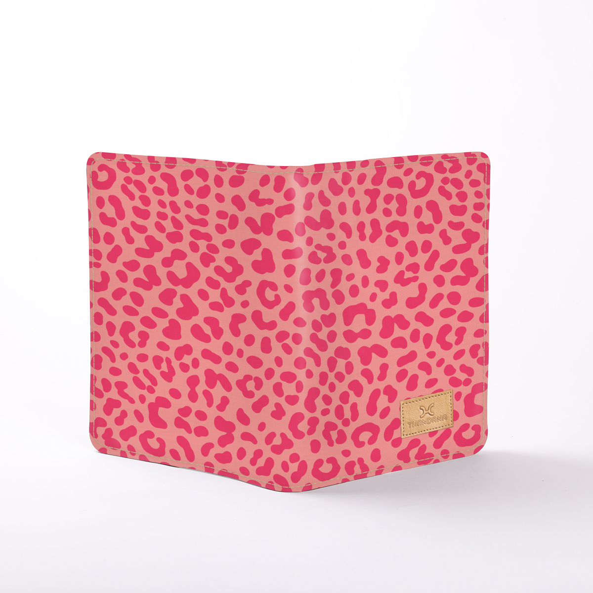 B5 Notebook Hardcover | Laminated Fabric Cheetah - Pink / Chunky Zip Notebook Cover by Thandana