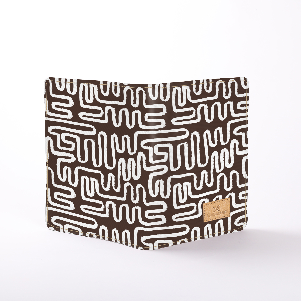 B5 Notebook Hardcover | Laminated Fabric Geo - Black / Chunky Zip Notebook Cover by Thandana