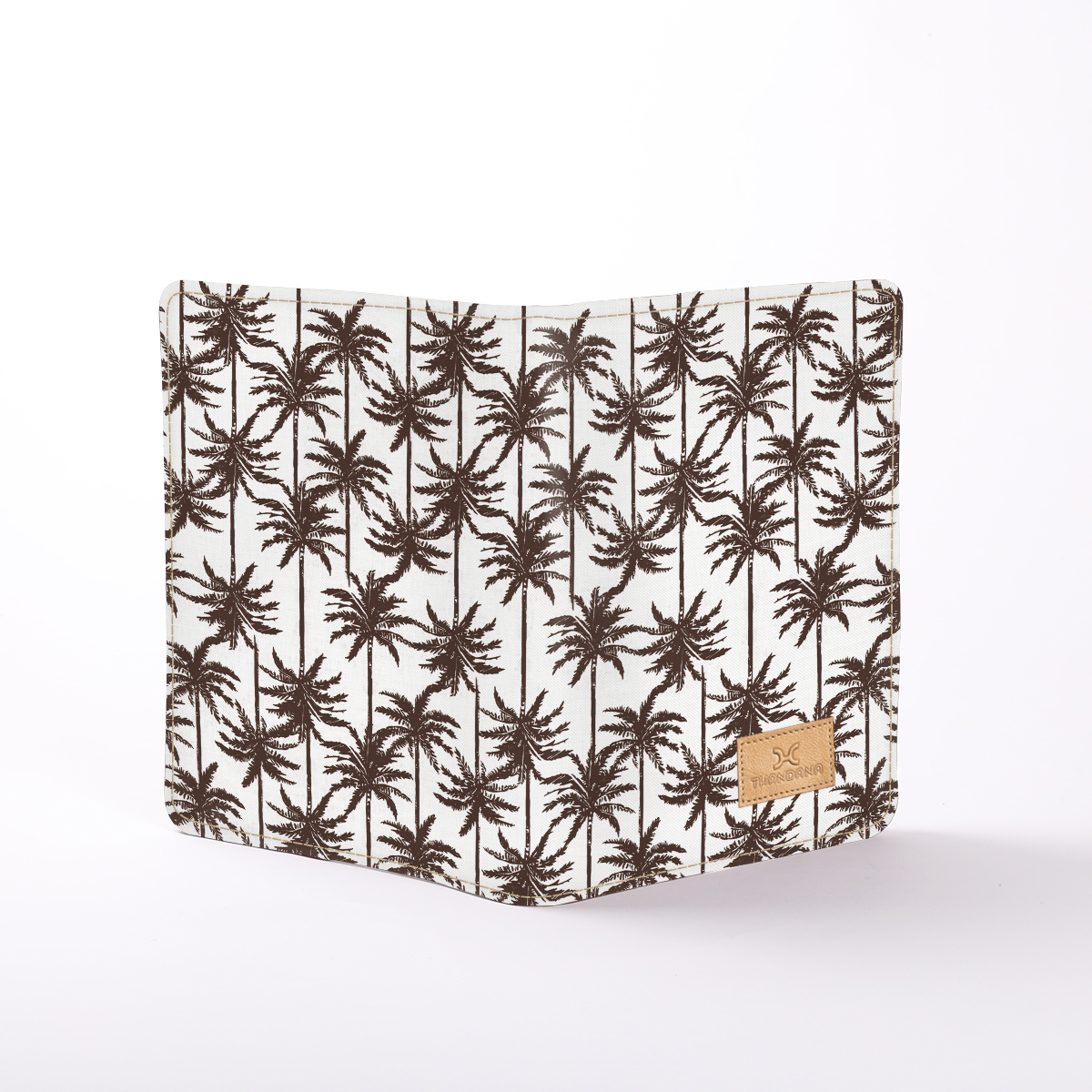 B5 Notebook Hardcover | Laminated Fabric Palm - Neutral / Chunky Zip Notebook Cover by Thandana