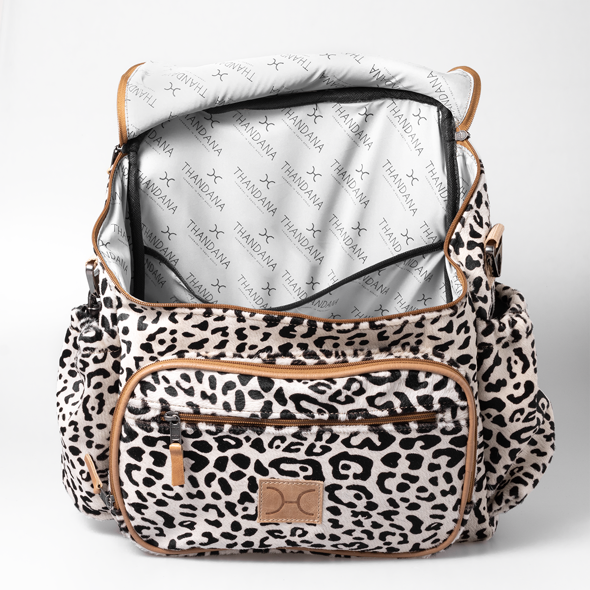 Baby Changing Backpack | Faux Fur Genuine Leather Nappy Bag by Thandana