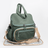Baby Changing Backpack | Genuine Leather Basil Leather / Gunmetal (default) Nappy Bag by Thandana