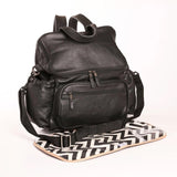 Baby Changing Backpack | Genuine Leather Black Leather / Gunmetal (default) Nappy Bag by Thandana
