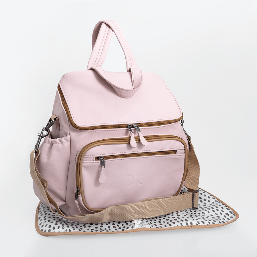 Baby Changing Backpack | Genuine Leather Blush Leather / Gunmetal (default) Nappy Bag by Thandana
