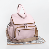 Baby Changing Backpack | Genuine Leather Blush Leather / Gunmetal (default) Nappy Bag by Thandana