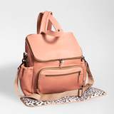 Baby Changing Backpack | Genuine Leather Coral Leather / Gunmetal (default) Nappy Bag by Thandana