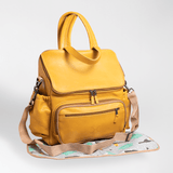 Baby Changing Backpack | Genuine Leather Mustard Leather / Gunmetal (default) Nappy Bag by Thandana