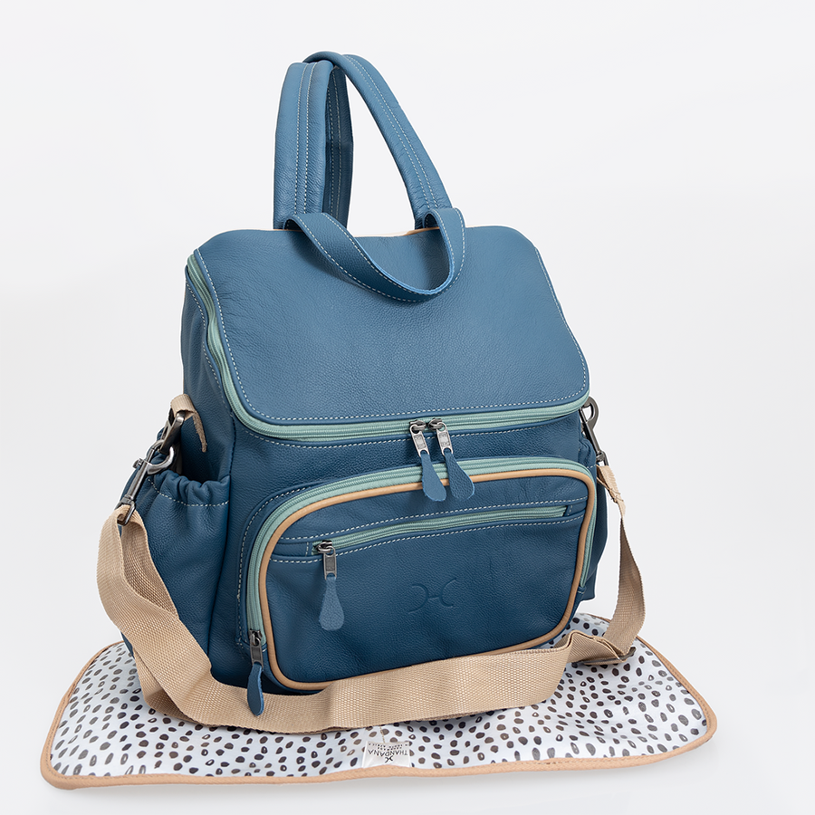 Baby Changing Backpack | Genuine Leather Nappy Bag by Thandana