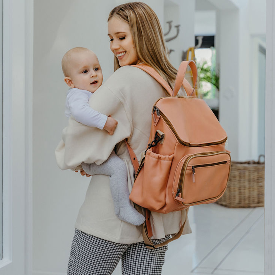 Baby Changing Backpack | Genuine Leather Nappy Bag by Thandana