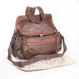 Baby Changing Backpack | Genuine Leather Tobac Leather / Gunmetal (default) Nappy Bag by Thandana
