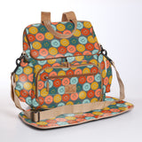 Baby Changing Backpack | Laminated Fabric with Genuine Leather Nappy Backpack Fabric by Thandana