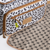 Baby Changing Backpack | Laminated Fabric with Genuine Leather Nappy Backpack Fabric by Thandana