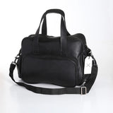 Baby Changing Bag | Genuine Leather Black Leather Nappy Bag by Thandana