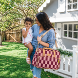 Baby Changing Bag | Laminated Fabric with Genuine Leather Nappy Bag Fabric by Thandana