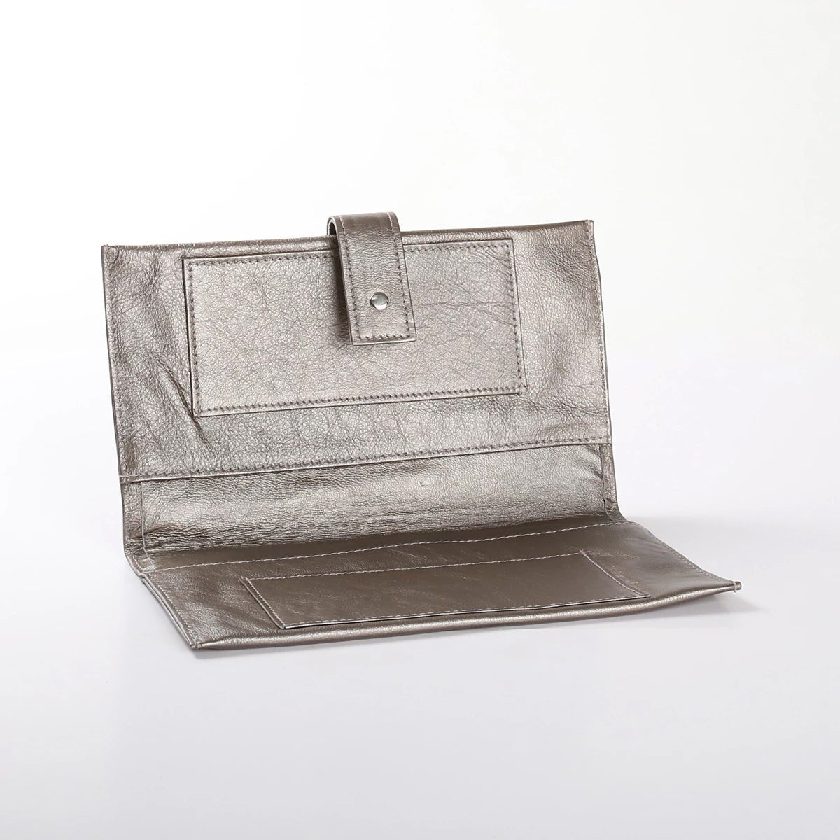 Baby Changing Wallet | Genuine Leather Pewter Leather Nappy Wallet by Thandana