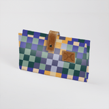 Baby Changing Wallet | Laminated Fabric with Genuine Leather Checker - Jet Nappy Wallet Fabric by Thandana