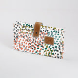 Baby Changing Wallet | Laminated Fabric with Genuine Leather Confetti - All About Nappy Wallet Fabric by Thandana