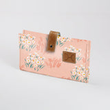 Baby Changing Wallet | Laminated Fabric with Genuine Leather Crazy Daisy - Blush Nappy Wallet Fabric by Thandana
