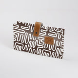 Baby Changing Wallet | Laminated Fabric with Genuine Leather Geo - Black Nappy Wallet Fabric by Thandana