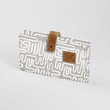 Baby Changing Wallet | Laminated Fabric with Genuine Leather Geo - Moonstruck Nappy Wallet Fabric by Thandana