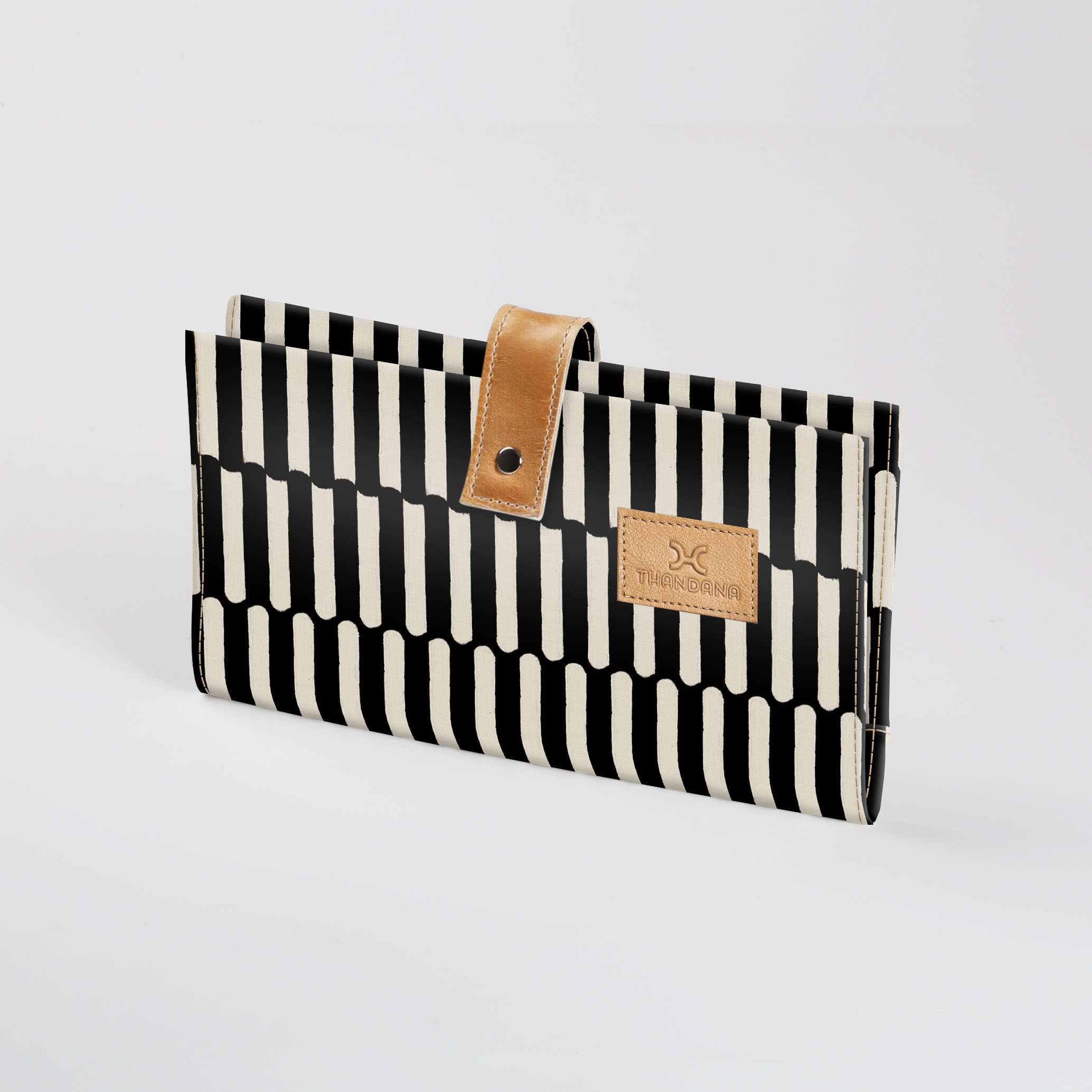 Baby Changing Wallet | Laminated Fabric with Genuine Leather Indie - Pitch Nappy Wallet Fabric by Thandana